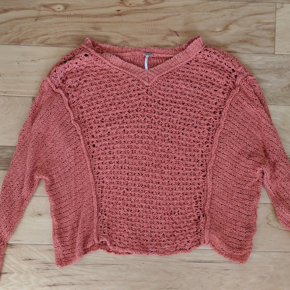 Free People Pink Knit Sweater